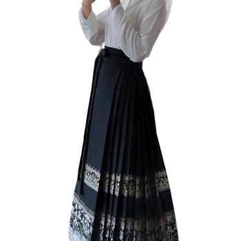 Hanfu szoknya drótos anyagból, meleg pecsételési részlettel, ihlette a Han-dinasztia