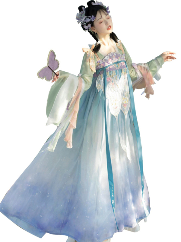 Ženska Hanfu haljina, silueta do prsa, Chenille tkanina sa spandexom (<30%), ljeto 2023, oznaka ovratnika i viseće etikete