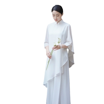 Chiffon top i haljina set za zen ples – univerzalni dizajn, 95%+ glavna tkanina, 50–70% druga tkanina, pogodno za scensku izvedbu