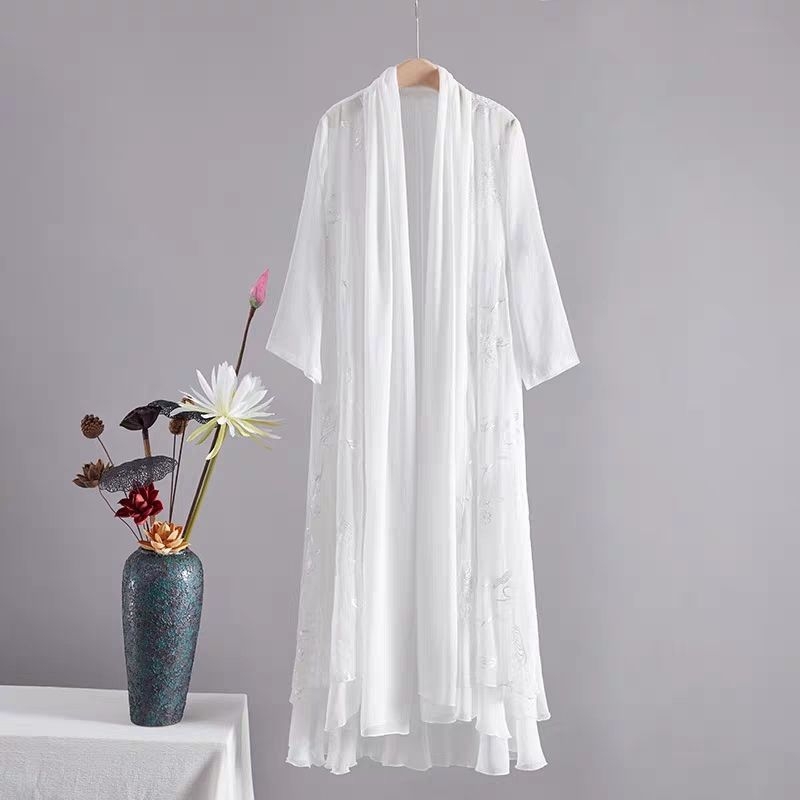 Női Zen ruha kínai ihletésű stílusban, Chenille-Spandex keverék, Royal Sister Wind stílus, hosszú hercegnő ujjas karokkal, lezser öltözet, 2024 tavasz