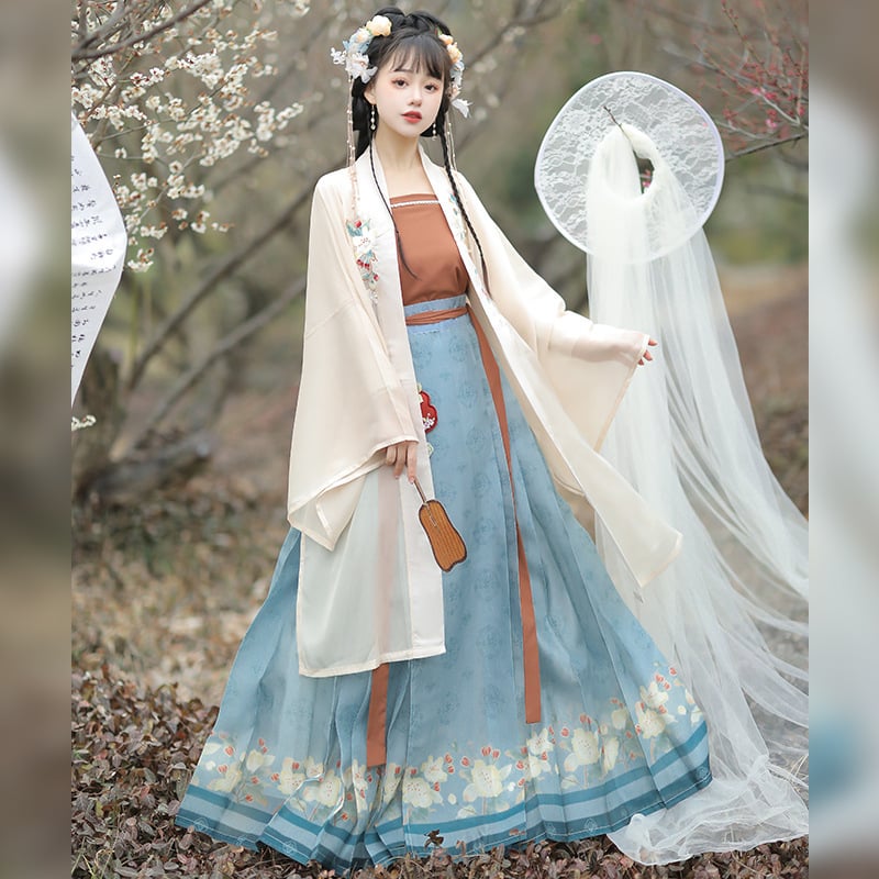 Ženska Hanfu haljina - do talije, proljeće–ljeto 2023, izvezeni poliester