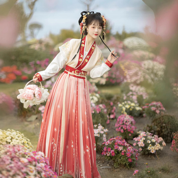 Tang stil Hanfu top do struka, proljeće-jesen dizajn, izlazi 2022. jeseni, 90–95% poliestera, sekundarni materijal do 30%