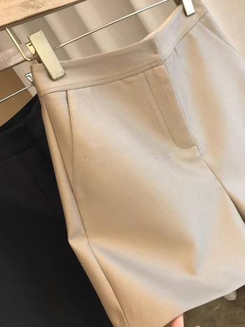 Γυναικείοι άνετοι παντελόνες με υψηλή μέση, γραμμή Α, φαρδιά εφαρμογή, μήκος 3/4, πολυεστέρας