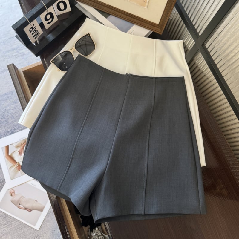 Női öltönynadrág, magas derekú, 3/4 hossz, poliészter, japán-koreai casual stílus, nyár 2025
