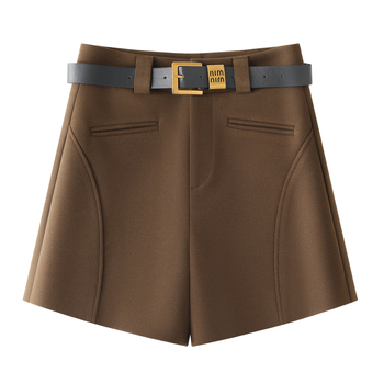 Női poliészteres magas derekú széles nadrág, háromnegyedes hossz, ősz 2025