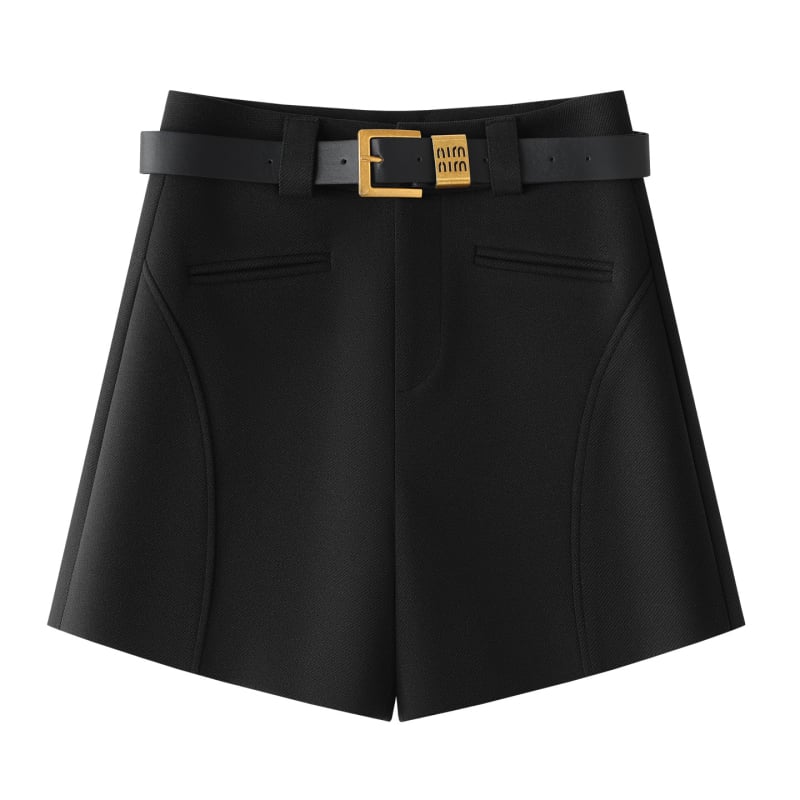 Női poliészteres magas derekú széles nadrág, háromnegyedes hossz, ősz 2025