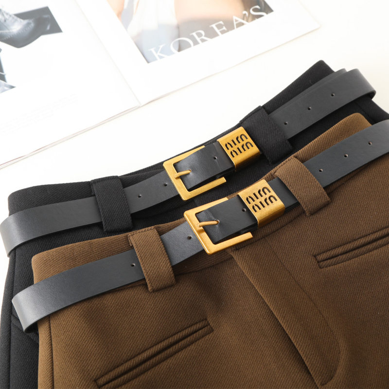 Női poliészteres magas derekú széles nadrág, háromnegyedes hossz, ősz 2025