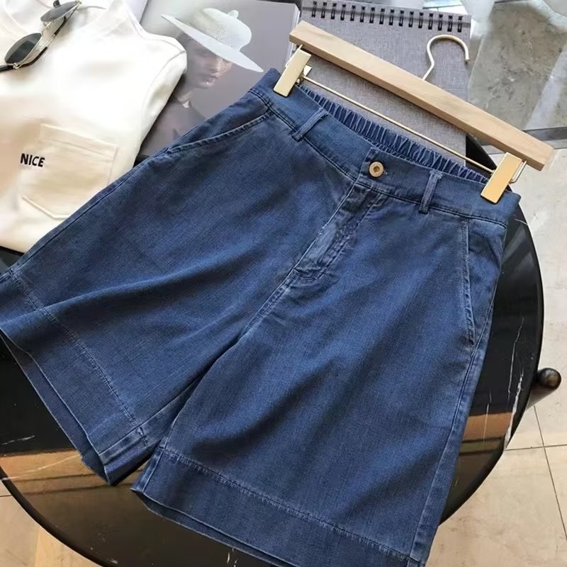 Traperice ravnog kroja od Tencel Lyocell s Spandexom, visokim strukom, lagani materijal, kapri duljina, bez glačanja