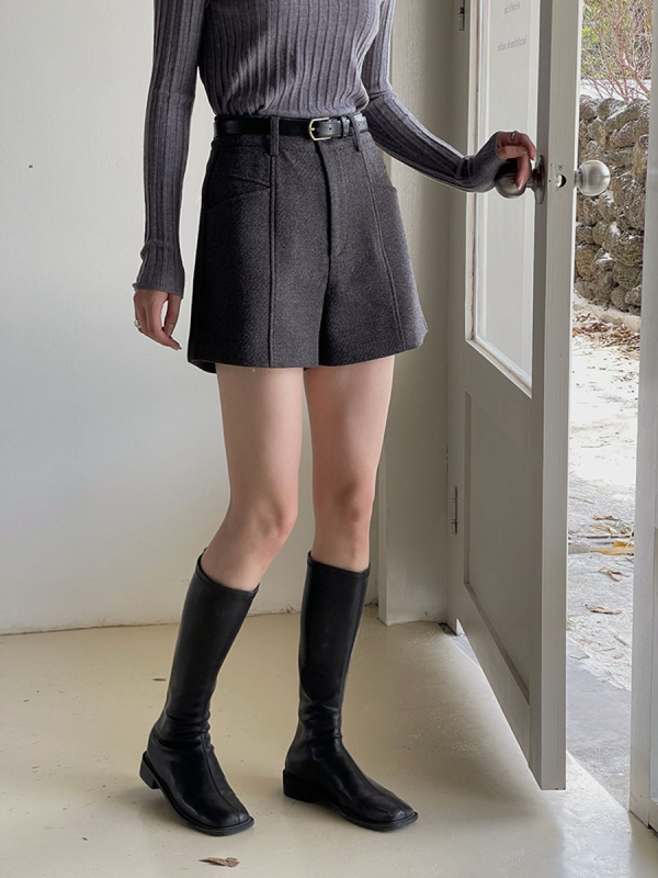 Dámske voľnočasové nohavice, základný kórejský štýl, široké nohavice, polovičná dĺžka, elastický pás (polyester 95%+, tvarovanie vysokou teplotou)
