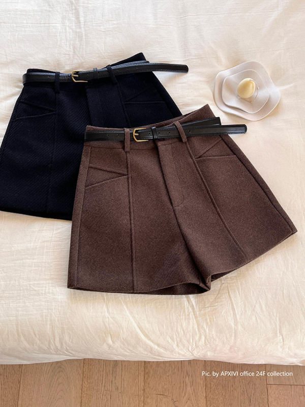 Dámske voľnočasové nohavice, základný kórejský štýl, široké nohavice, polovičná dĺžka, elastický pás (polyester 95%+, tvarovanie vysokou teplotou)