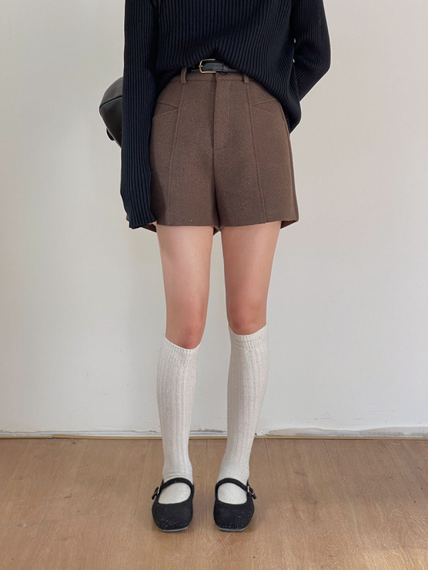 Dámske voľnočasové nohavice, základný kórejský štýl, široké nohavice, polovičná dĺžka, elastický pás (polyester 95%+, tvarovanie vysokou teplotou)