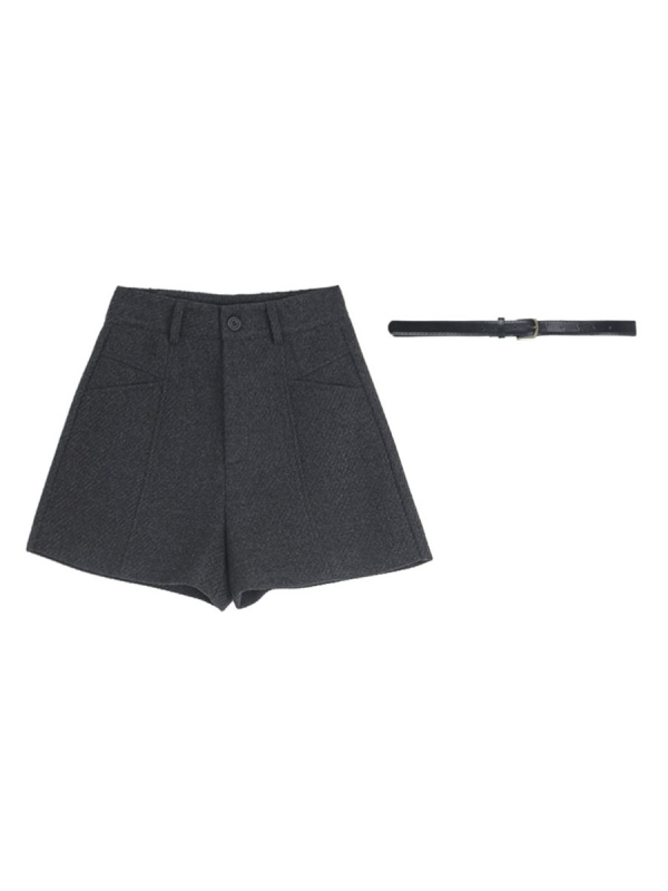 Dámske voľnočasové nohavice, základný kórejský štýl, široké nohavice, polovičná dĺžka, elastický pás (polyester 95%+, tvarovanie vysokou teplotou)