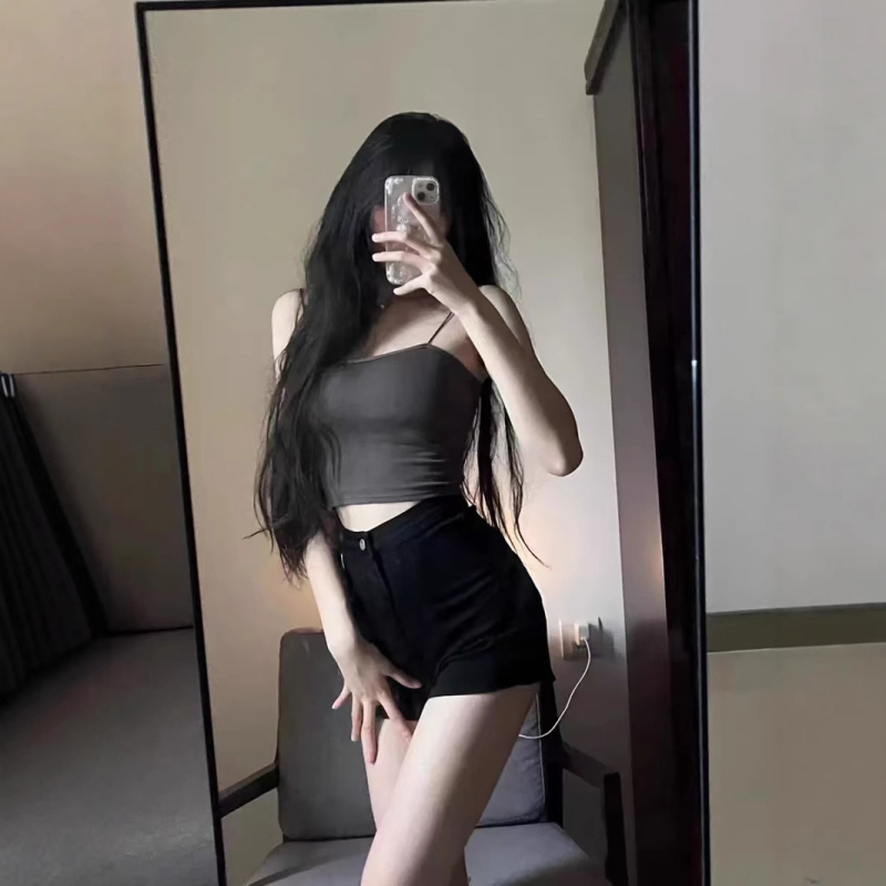 Βαμβακερά κοντά σορτς με ψηλόμεση γραμμή, εφαρμοστό, μικροελαστικό, περιεκτικότητα σε βαμβάκι 50–70%