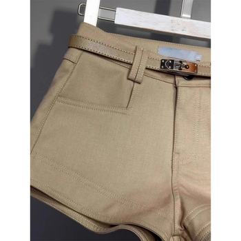 Ženski šorts za nošenje uz čizme, visokim strukom, duljina 3/4, poliester, mikroelastičan