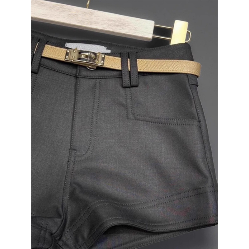 Ženski šorts za nošenje uz čizme, visokim strukom, duljina 3/4, poliester, mikroelastičan