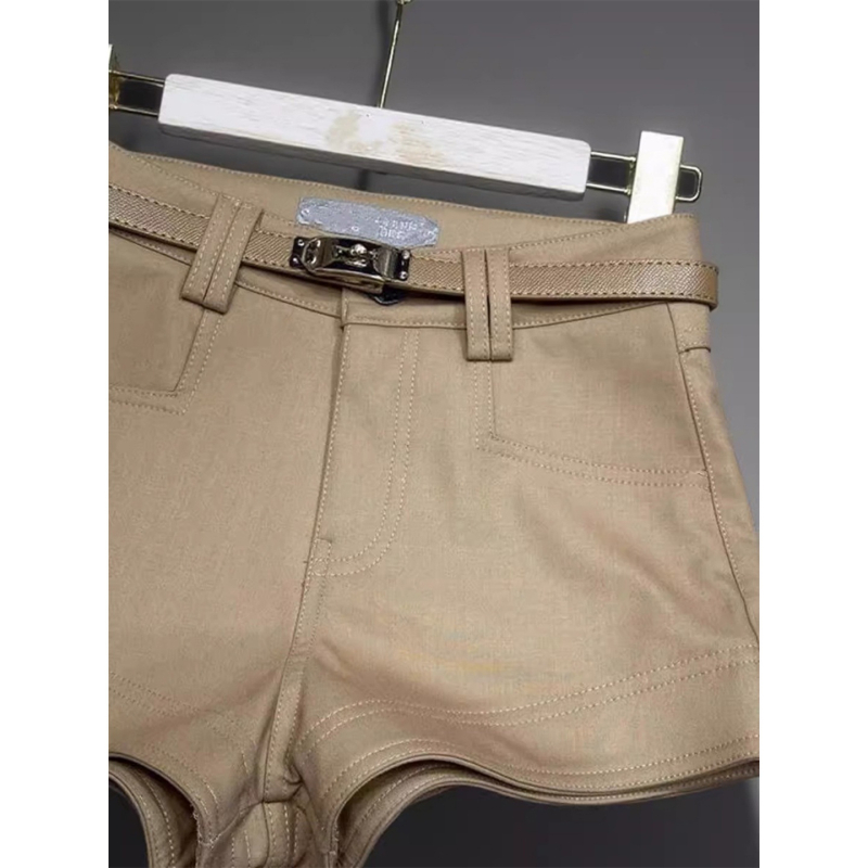 Ženski šorts za nošenje uz čizme, visokim strukom, duljina 3/4, poliester, mikroelastičan