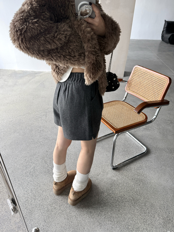 Wang Qizhi ženske poliester šorc, 7/8 duljine, elastičan pojas, debeli materijal, patchwork detalj