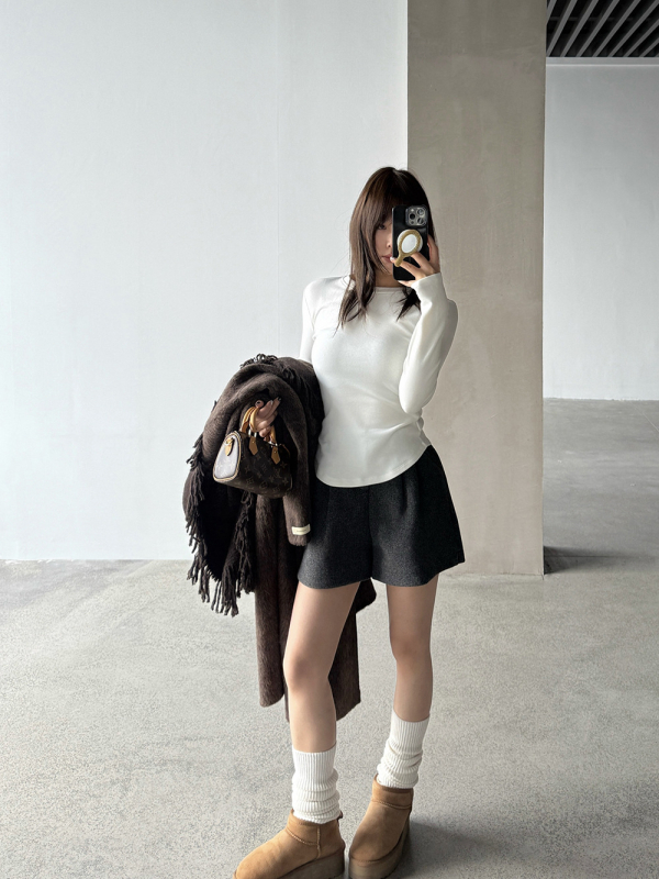 Wang Qizhi ženske poliester šorc, 7/8 duljine, elastičan pojas, debeli materijal, patchwork detalj