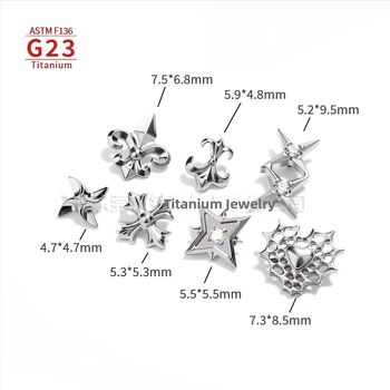 G23 Titāna sakausējuma pirsinga rotas – Geometriski ausu, lūpu un nabas pirsingi, pulēti, universāli, minimālistisks stils