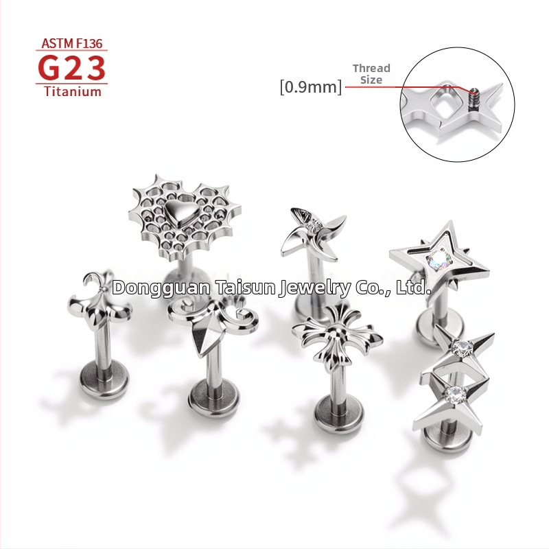 G23 Titāna sakausējuma pirsinga rotas – Geometriski ausu, lūpu un nabas pirsingi, pulēti, universāli, minimālistisks stils