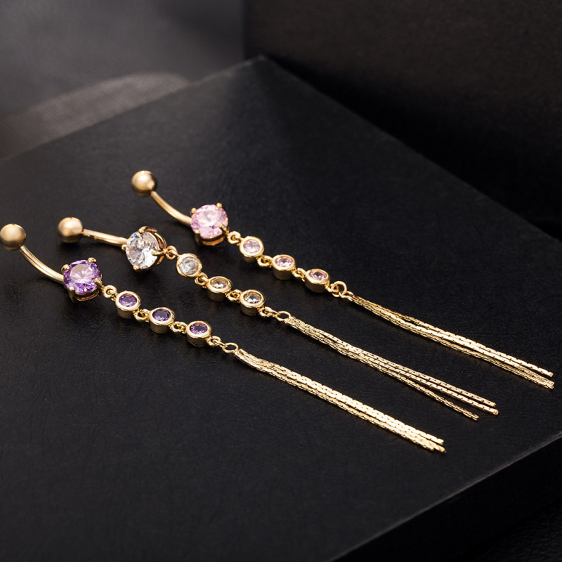 Pupkovni piercing u korejskom stilu, bakrenog materijala, elektroplatirano