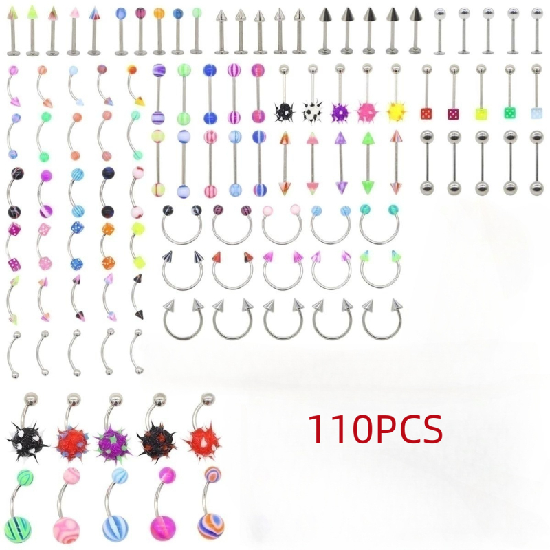 Piercing za pupak — akril, geometrijski oblik, unisex, nekonvencionalan stil, prilagodljiv set