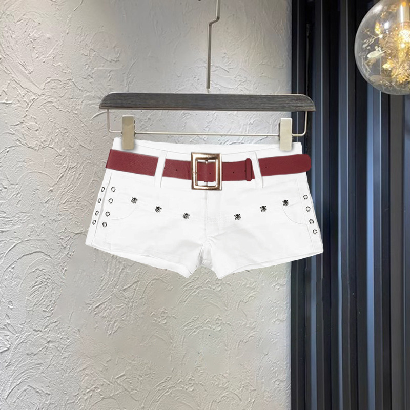 Γυναικεία σορτς σε στιλ denim, μεσαίας μέσης, μίγμα βαμβάκι-σπάντεξ, κοντό μήκος, ελαφρώς ελαστικά