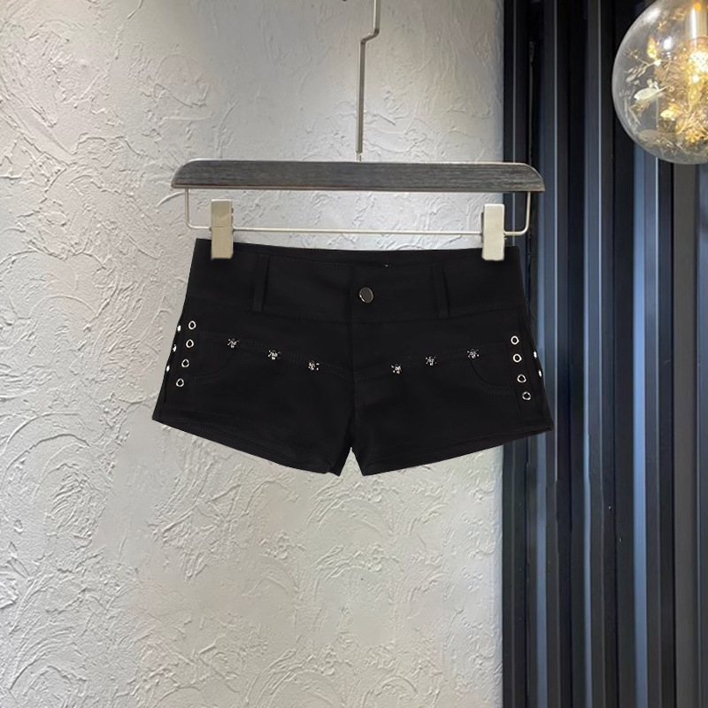 Γυναικεία σορτς σε στιλ denim, μεσαίας μέσης, μίγμα βαμβάκι-σπάντεξ, κοντό μήκος, ελαφρώς ελαστικά