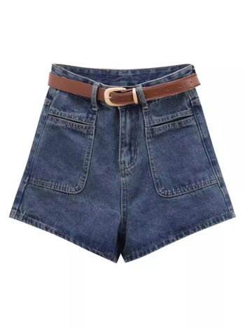 Γυναικείοι τζιν σορτς, βαμβάκι, ψηλή μέση, κοντό μήκος, περιεκτικότητα σε βαμβάκι 50–70%