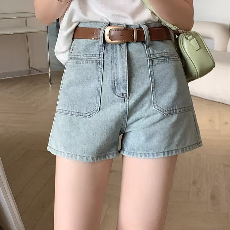 Γυναικείοι τζιν σορτς, βαμβάκι, ψηλή μέση, κοντό μήκος, περιεκτικότητα σε βαμβάκι 50–70%