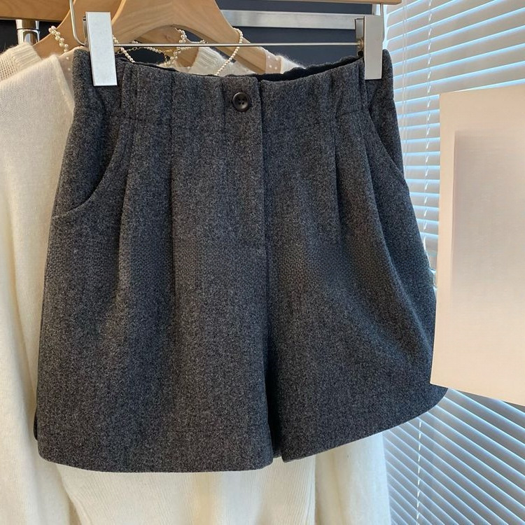 Γυναικείες παντελόνες casual με υψηλή μέση, μήκος τριών τετάρτων, φαρδιά γραμμή, πολυεστέρας, ελαφριά ελαστικότητα - Άνοιξη 2024