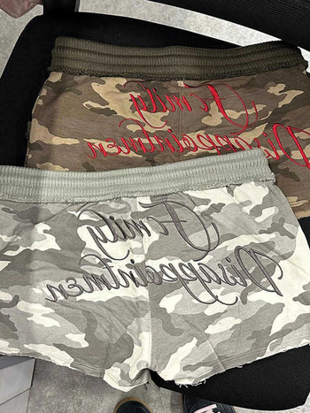 Γυναικείες αμερικανικού ρετρό καμουφλάζ εργασιακά σορτς – υψηλή μέση, μήκος τριών τεταρτών, μικροελαστικότητα, πολυεστέρας, ίσια γραμμή