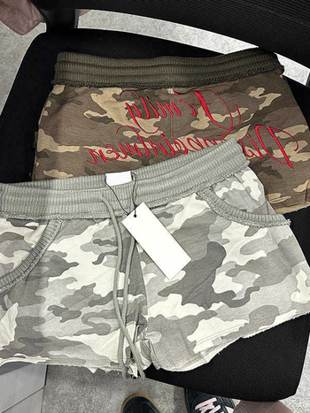 Γυναικείες αμερικανικού ρετρό καμουφλάζ εργασιακά σορτς – υψηλή μέση, μήκος τριών τεταρτών, μικροελαστικότητα, πολυεστέρας, ίσια γραμμή