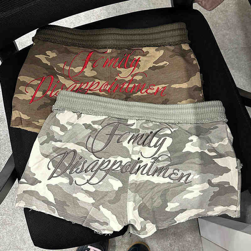 Γυναικείες αμερικανικού ρετρό καμουφλάζ εργασιακά σορτς – υψηλή μέση, μήκος τριών τεταρτών, μικροελαστικότητα, πολυεστέρας, ίσια γραμμή