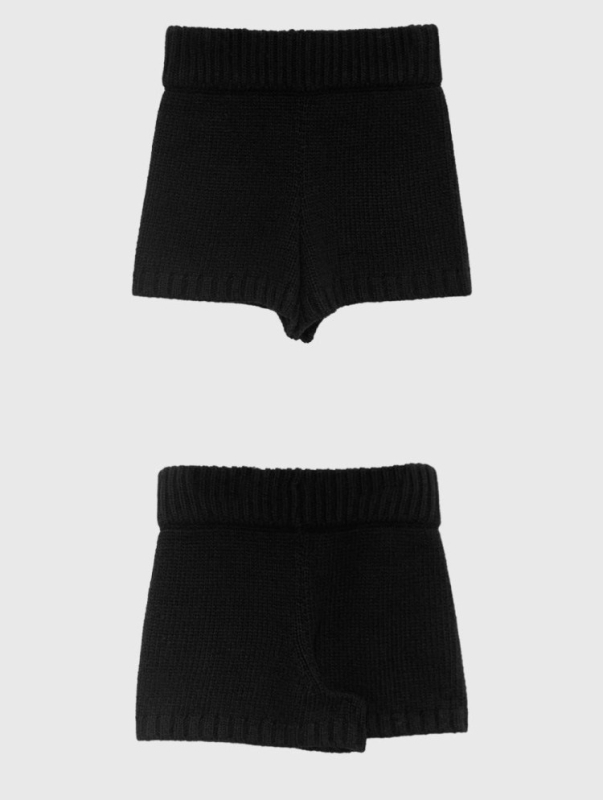 Γυναικείοι πλεκτοί σορτς από μείγμα μαλλιού, φυσική μέση, κοντό μήκος, κομψό καθημερινό στυλ μετακινήσεων, φθινοπωρινό 2025