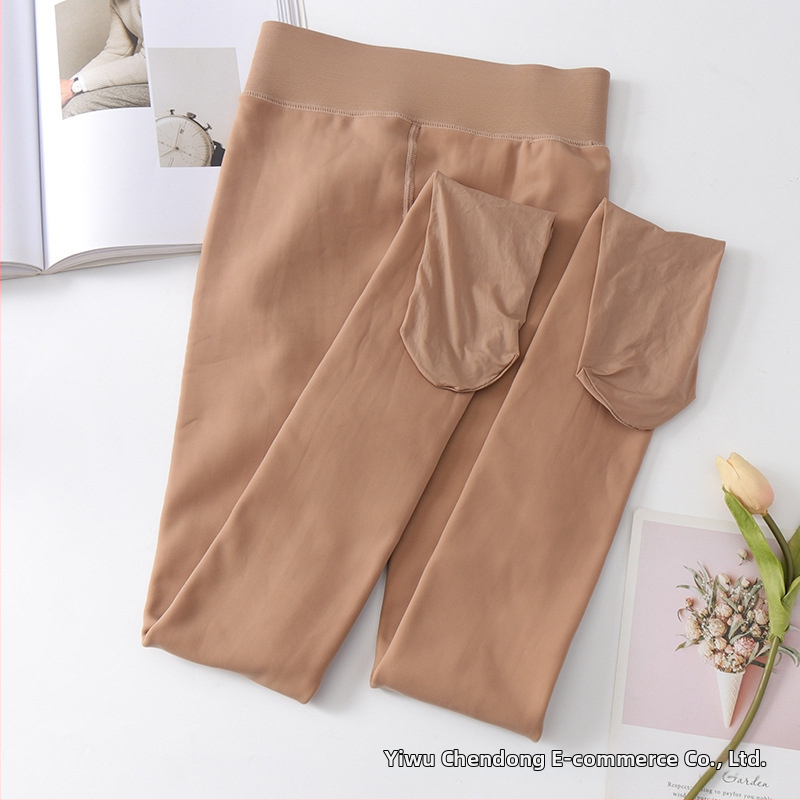 Moteriški storaūs fleece leginsai su aukštu juosmeniu, nailono-poliesterio mišinys, didelė elastinė, viengubis dizainas