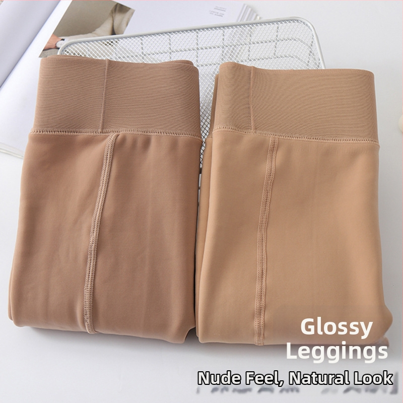 Moteriški storaūs fleece leginsai su aukštu juosmeniu, nailono-poliesterio mišinys, didelė elastinė, viengubis dizainas