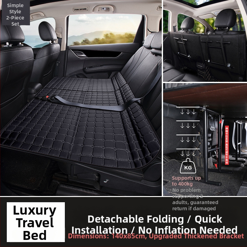 Automašīnas aizmugurējā sēdekļa matracis — saliekams ceļojumu gulta, PVC materiāls, Maksimālā slodze 800, Svars 6, Modelis 001, Piemērots sedanēm un SUV