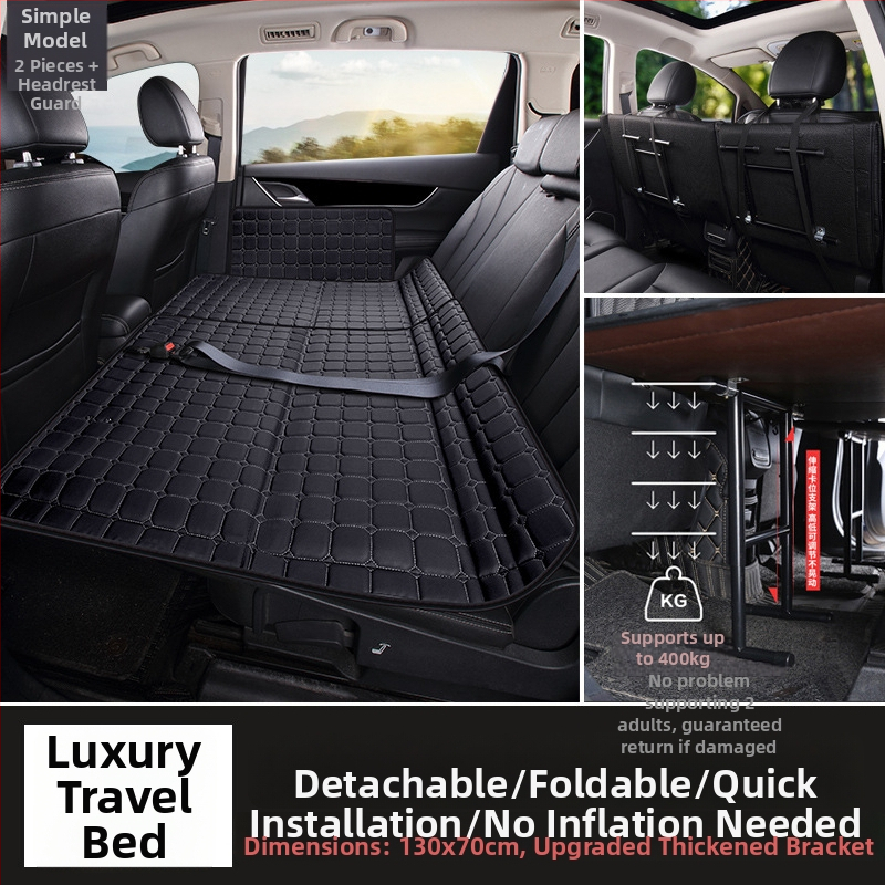 Automašīnas aizmugurējā sēdekļa matracis — saliekams ceļojumu gulta, PVC materiāls, Maksimālā slodze 800, Svars 6, Modelis 001, Piemērots sedanēm un SUV