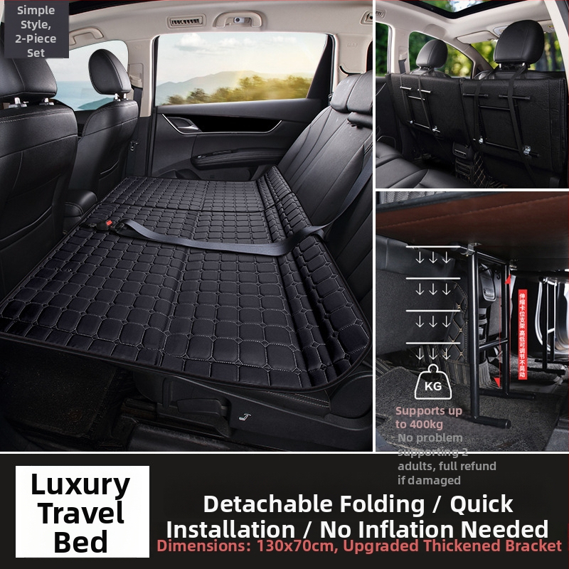 Automašīnas aizmugurējā sēdekļa matracis — saliekams ceļojumu gulta, PVC materiāls, Maksimālā slodze 800, Svars 6, Modelis 001, Piemērots sedanēm un SUV