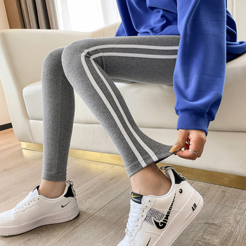 Ilgos jogos leggings su aukštu liemeniu, sėdmenų pakėlimas, medvilnės-elastano mišinys, storas ir aptemptas