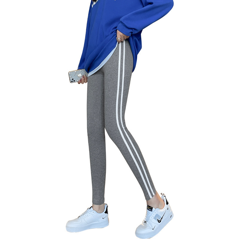 Ilgos jogos leggings su aukštu liemeniu, sėdmenų pakėlimas, medvilnės-elastano mišinys, storas ir aptemptas