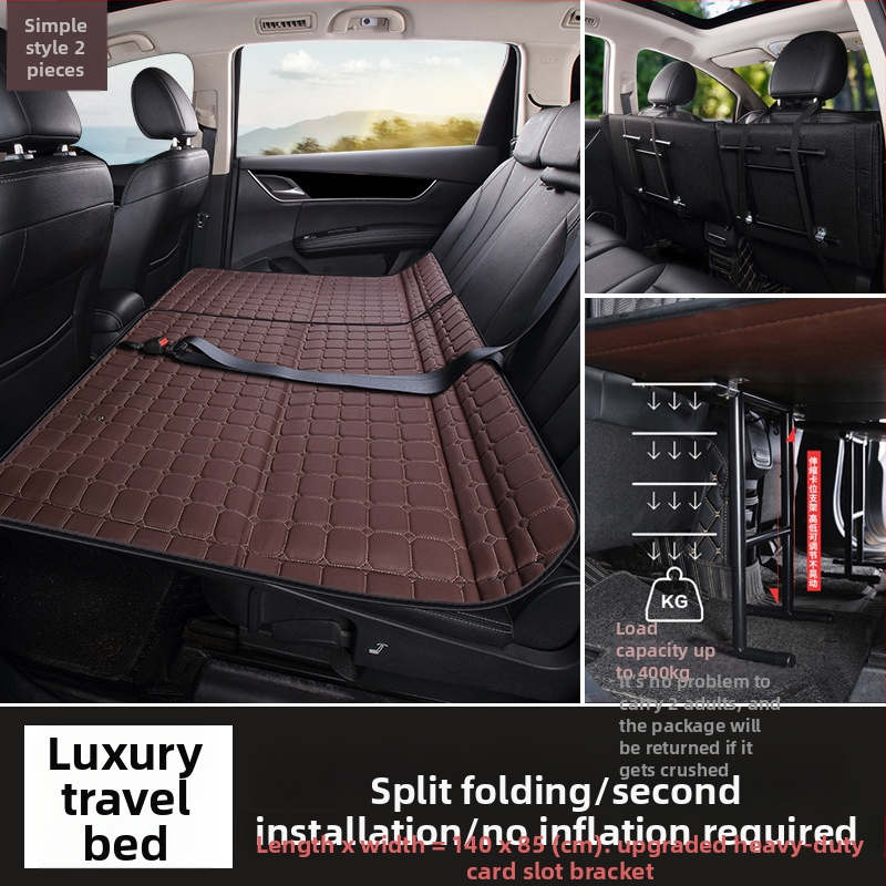 Automašīnas aizmugurējā sēdekļa matrača, saliekams gulēšanai ceļojuma laikā, PVC materiāls, maksimālais slodze 800 kg, bez piepumpēšanas, piemērots sedanēm/SUV, modelis 001