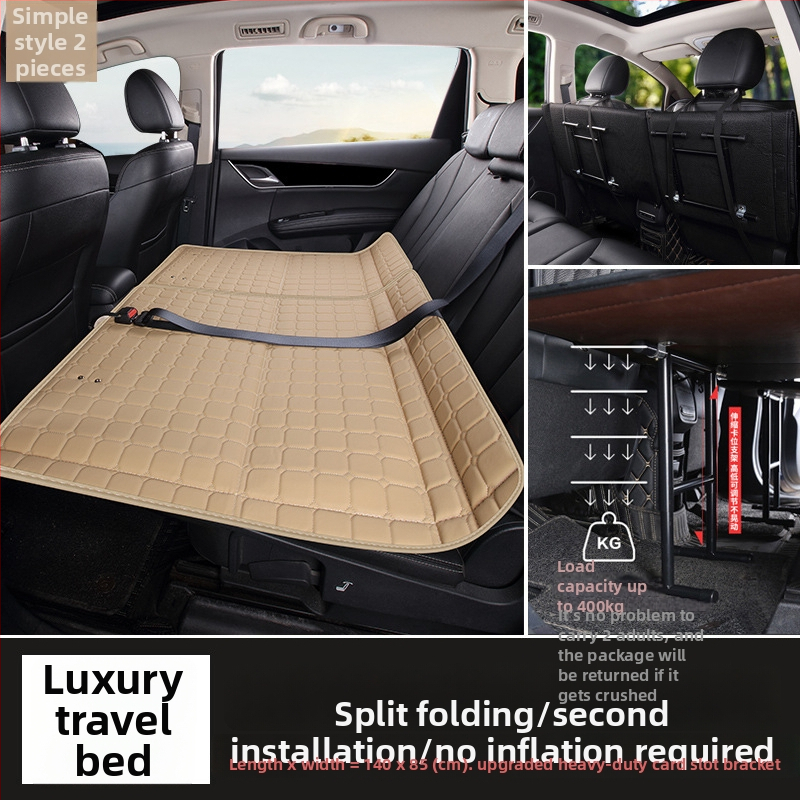 Automašīnas aizmugurējā sēdekļa matrača, saliekams gulēšanai ceļojuma laikā, PVC materiāls, maksimālais slodze 800 kg, bez piepumpēšanas, piemērots sedanēm/SUV, modelis 001