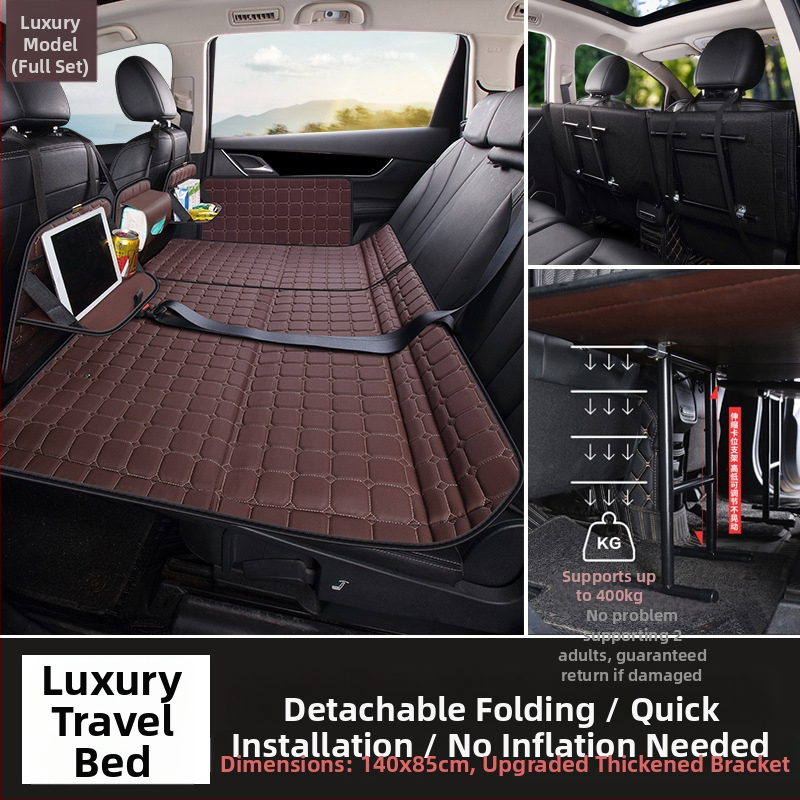 Automašīnas aizmugurējā sēdekļa matrača, saliekams gulēšanai ceļojuma laikā, PVC materiāls, maksimālais slodze 800 kg, bez piepumpēšanas, piemērots sedanēm/SUV, modelis 001