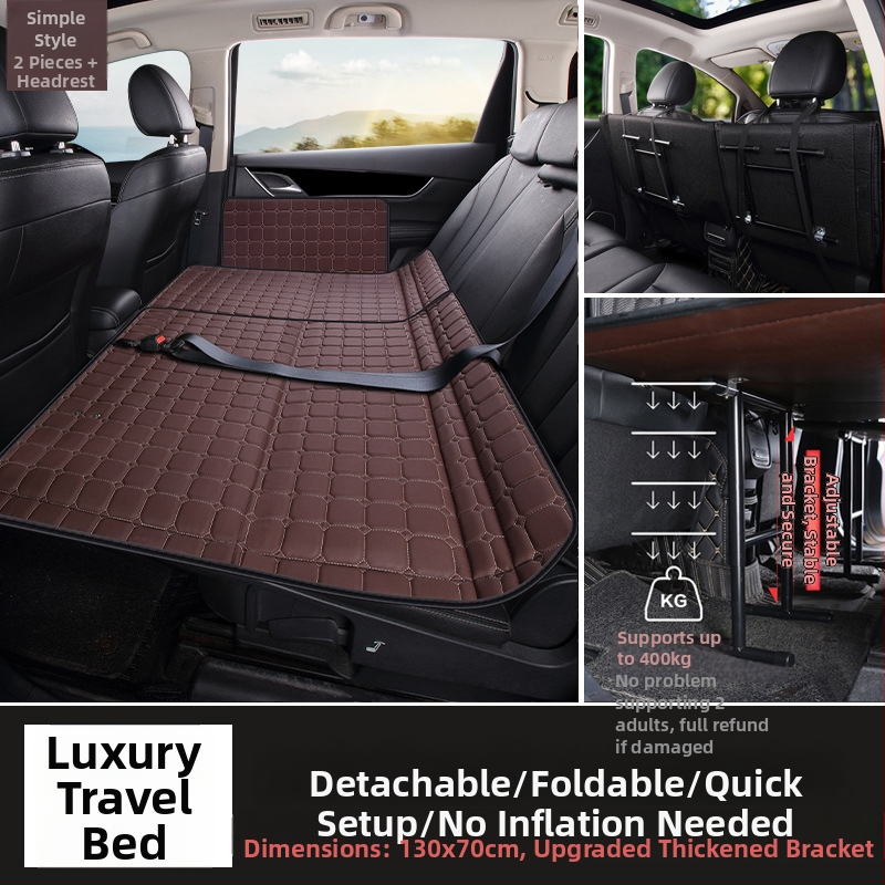 Automašīnas aizmugurējā sēdekļa matrača, saliekams gulēšanai ceļojuma laikā, PVC materiāls, maksimālais slodze 800 kg, bez piepumpēšanas, piemērots sedanēm/SUV, modelis 001