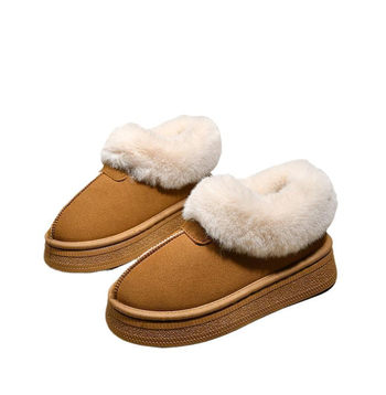 Női téli havas csizma, alacsony kivágás, vastag talpú, szőrös felsőrész, vízálló