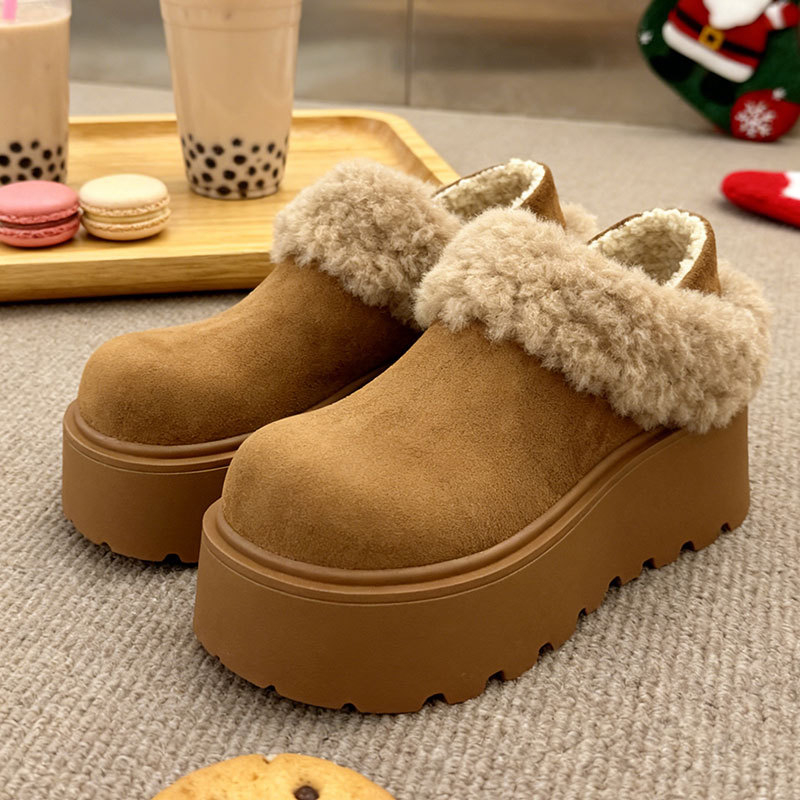 Ženske zimske čizme inspirirane Birkenstock (6-8 cm visoka peta, PU gornji dio, plišasta podstava, gumeni đon)