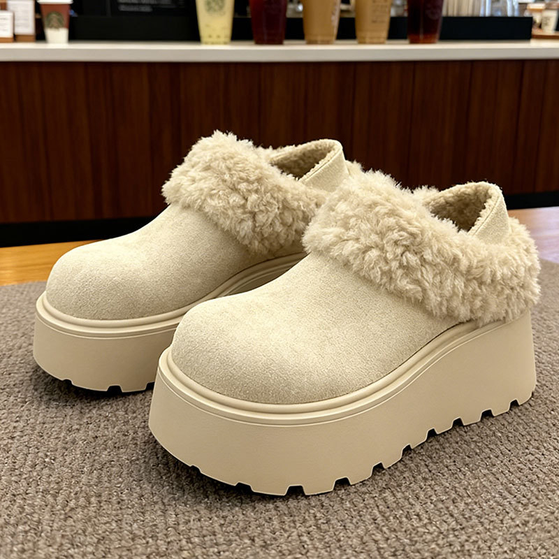 Ženske zimske čizme inspirirane Birkenstock (6-8 cm visoka peta, PU gornji dio, plišasta podstava, gumeni đon)