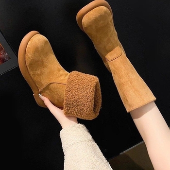 Ženske gležnjače s Velcro zatvaranjem, protuklizna podloga, plišasta podstava, visina pete 3–5 cm, kratka potpetica
